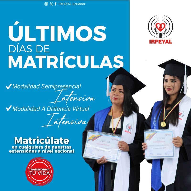 Ultimos días de matrículas IRFEYAL